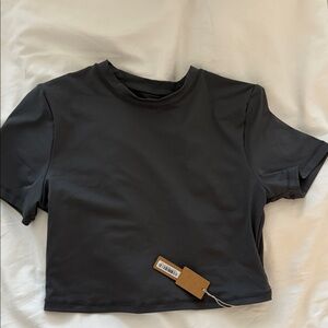 SKIMS Charcoal Swim Crop Top